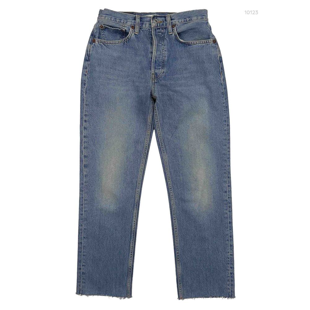 RE/DONE 70s Stove Pipe Jeans 26 Medium Vain Raw Hem 188-3WSTV27-11 - Picture 2 of 11